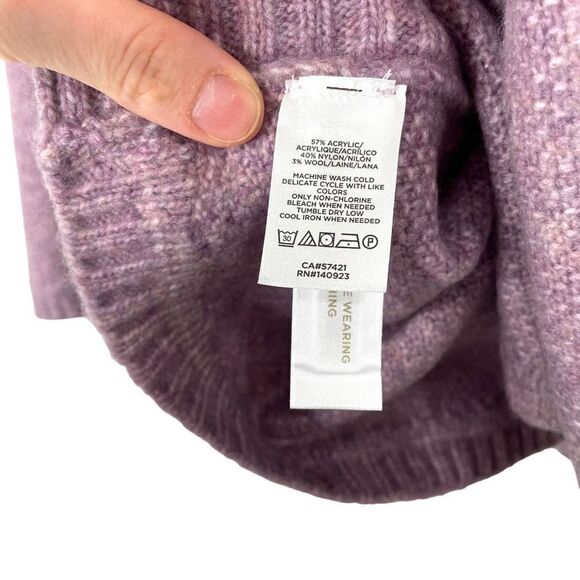 Loft Bobble Poncho boxy Sweater Size M/L purple lavender boho lagenlook - Picture 6 of 6